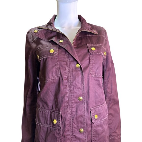 J Crew Military Utility Jacket Cotton Hidden Zip and Button Closure Sz M EUC - Picture 3 of 8